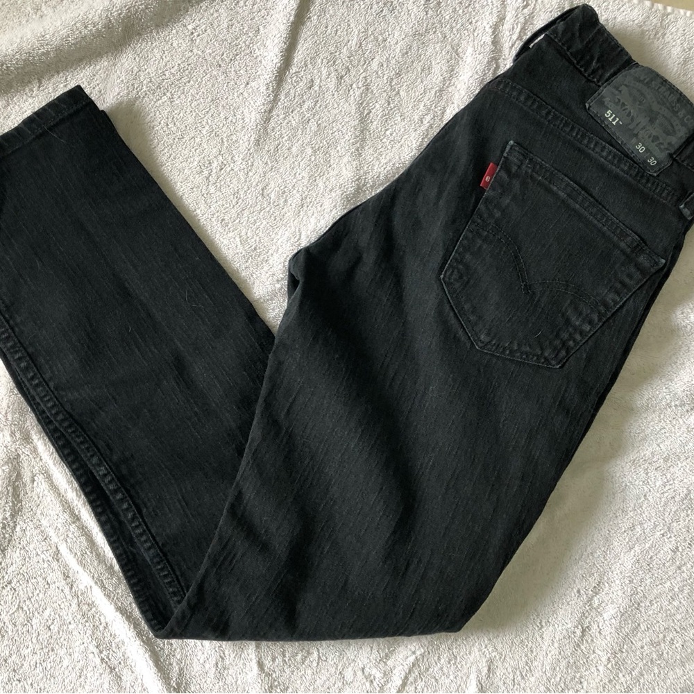 Levi 511 slim fit men’s black jeans 30 x 30 great condition